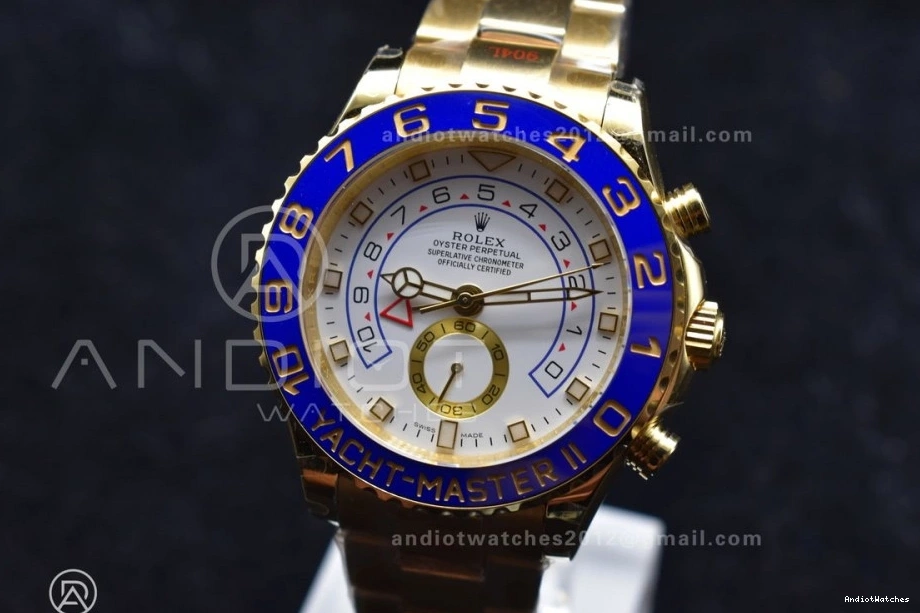 on YG 116688 Bracelet KF YachtMaster Dial 1:1 White YG Comfortable A Edition II 1218 Best 0714